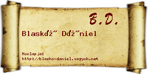 Blaskó Dániel névjegykártya